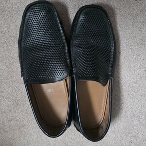 Kenneth Cole Reaction Black Perforated Loafers